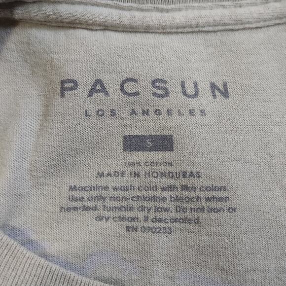 PacSun Los Angeles Men's Grayish Green Short Sleeve Utopia Print T-shirt Size SM - Picture 6 of 7